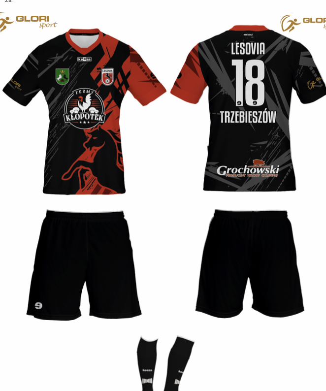 Komplet meczowy zawodników KEEZA czarny Batley/Tottenham/Getry bez stopy